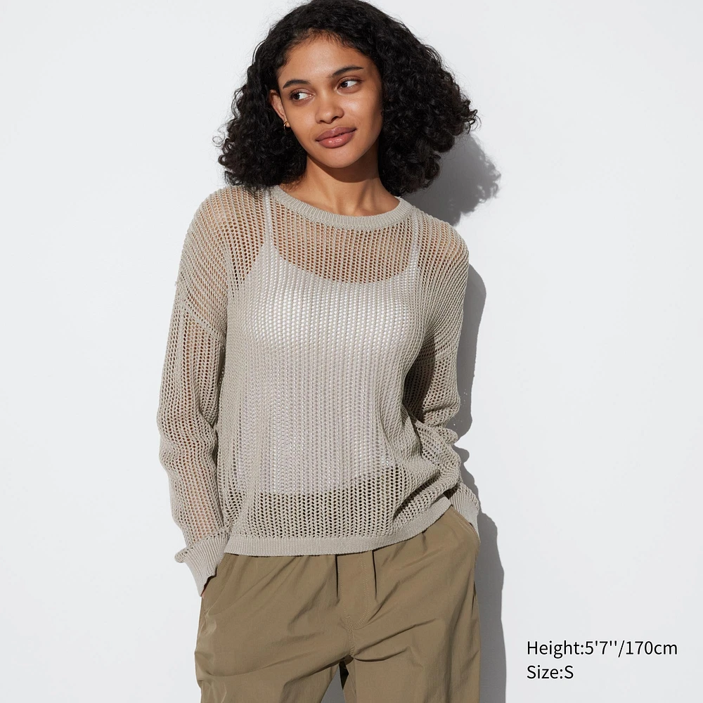 UNIQLO MESH CREW NECK LONG SLEEVE SWEATER | Bayshore