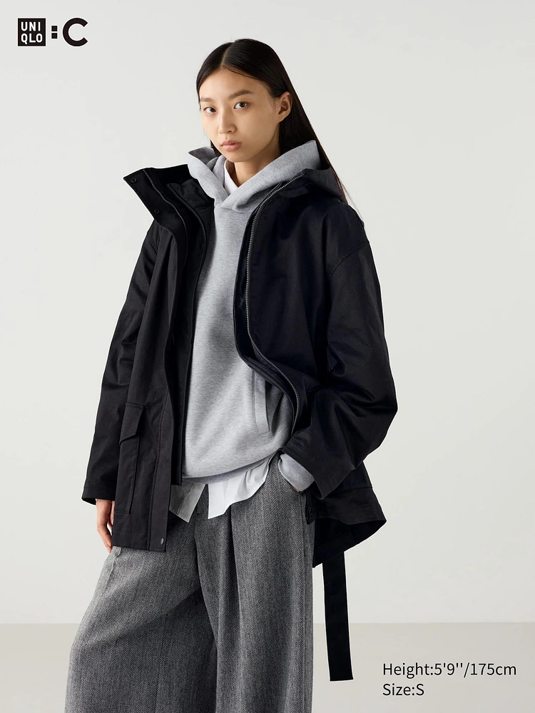 ジャケット・アウター old uniqlo wool half coat gray L UNIQLO 3WAY OVERSIZED HALF COAT | Square One