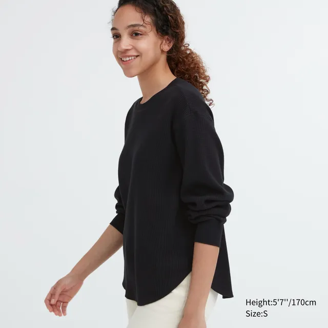 Uniqlo waffle clearance crew neck sweater