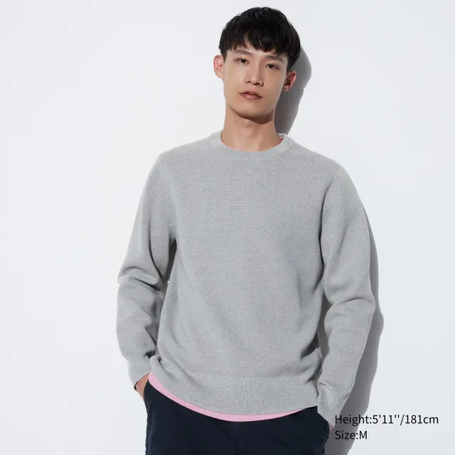 UNIQLO Washable Milano Ribbed Crew Neck Long-Sleeve Sweater | Pike