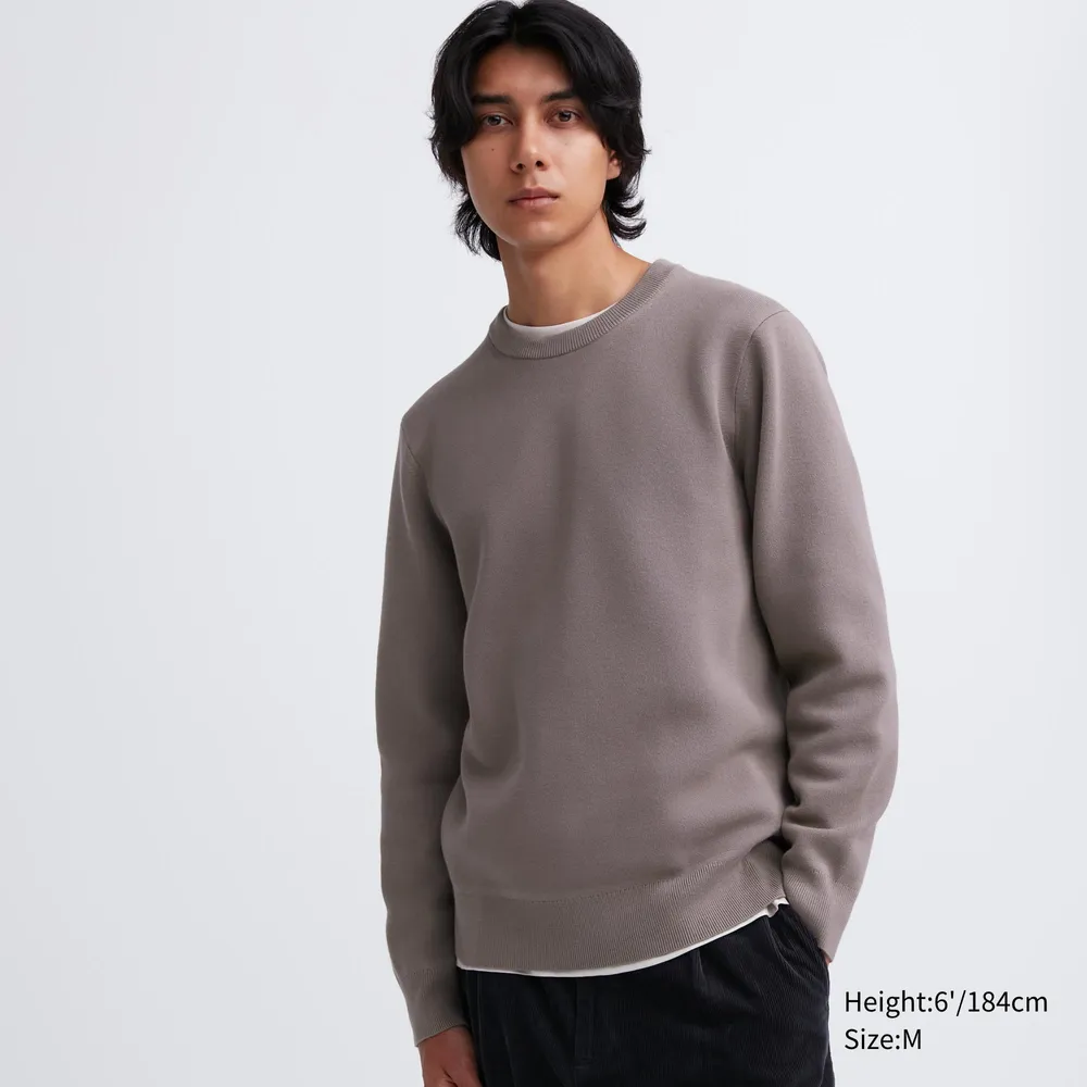 UNIQLO Washable Milano Ribbed Crew Neck Sweater | Pike and Rose