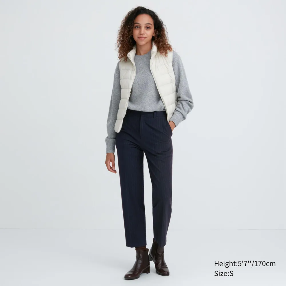 UNIQLO Smart Brushed Ankle Pants (Pinstripe) | Pike and Rose