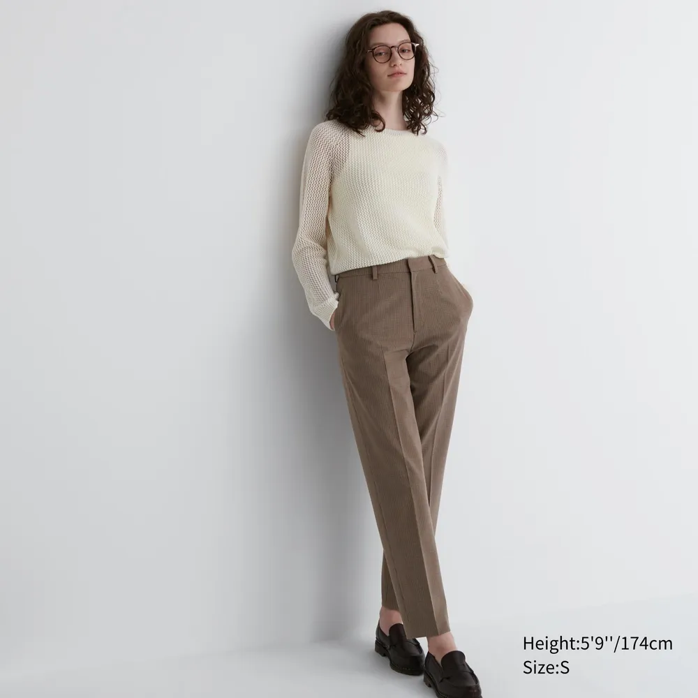 UNIQLO Smart Ankle Pants (2-Way Stretch Check, Tall) | Pike and Rose
