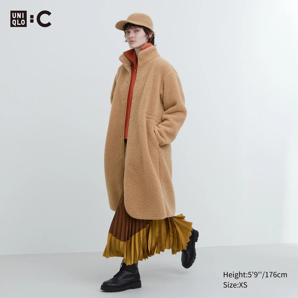 UNIQLO Pile Lined Fleece Stand Collar Coat (UNIQLO : C) | Pike and