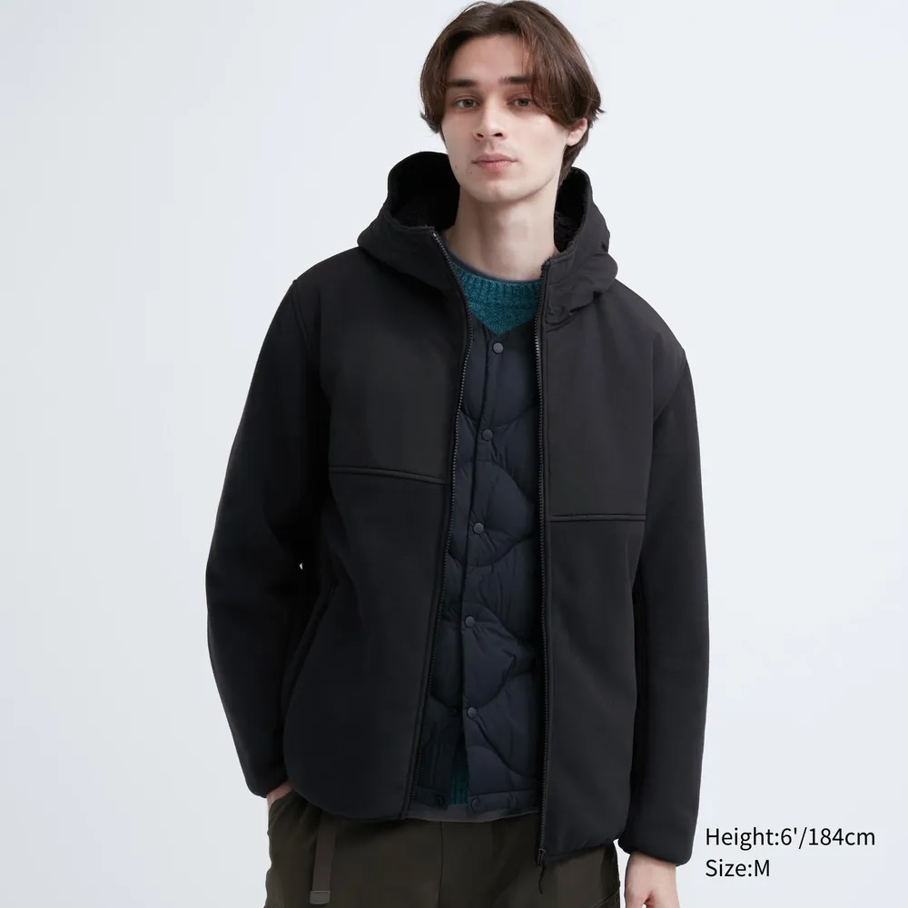 Uniqlo black store jacket with hood