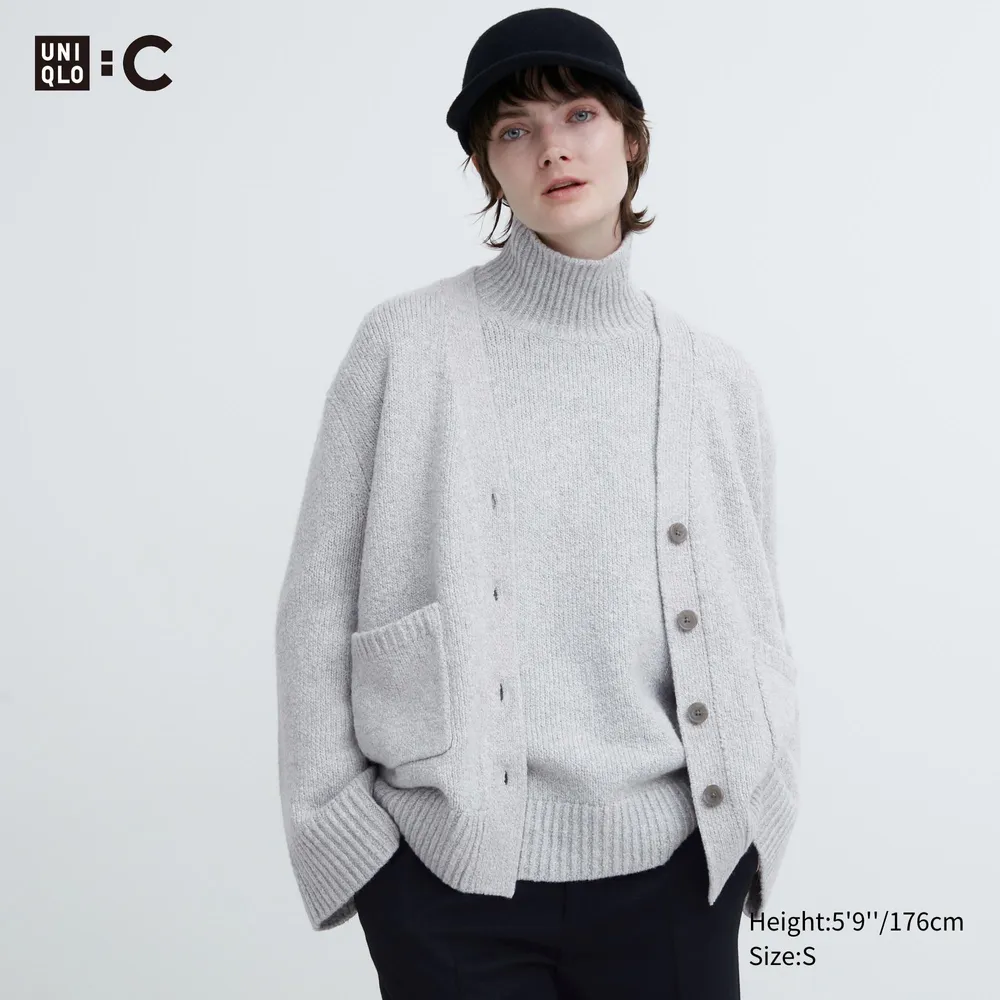 UNIQLO Soft Knit V-Neck Flare Long-Sleeve Cardigan (UNIQLO : C