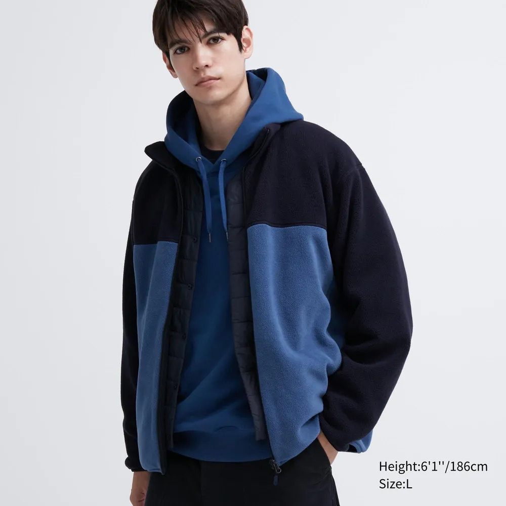 UNIQLO Fleece Long Sleeve Full-Zip Jacket (Color Block) | Pike and