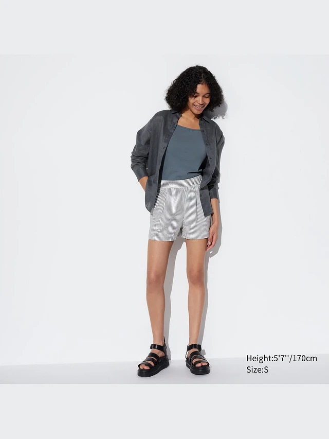 UNIQLO Cotton Striped Easy Shorts | Pike and Rose