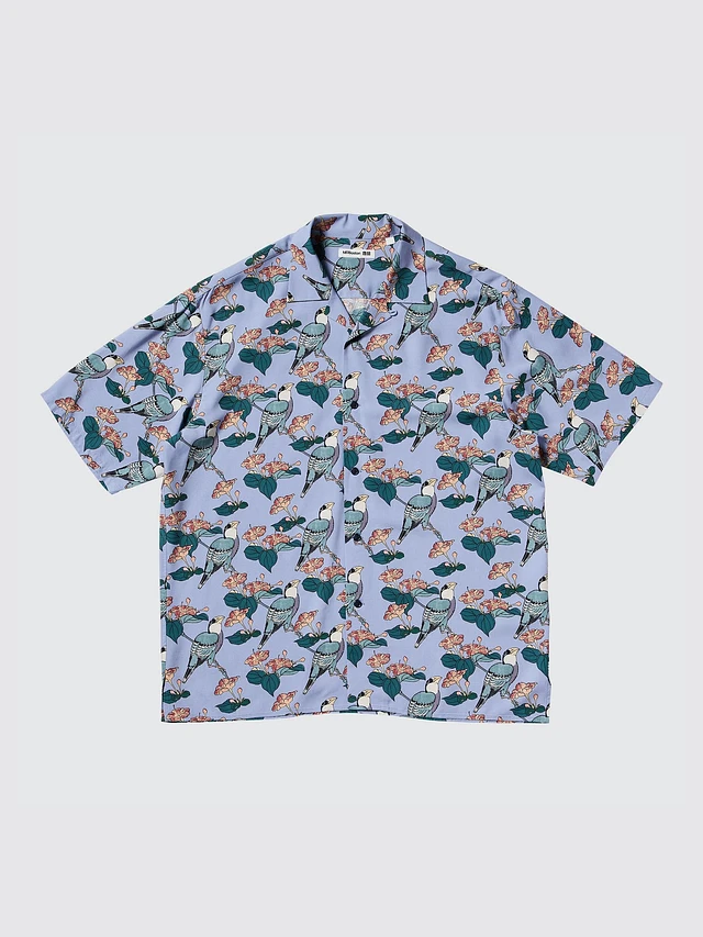 Patterned Open Collar Shirt - 優里 Official Goods Store