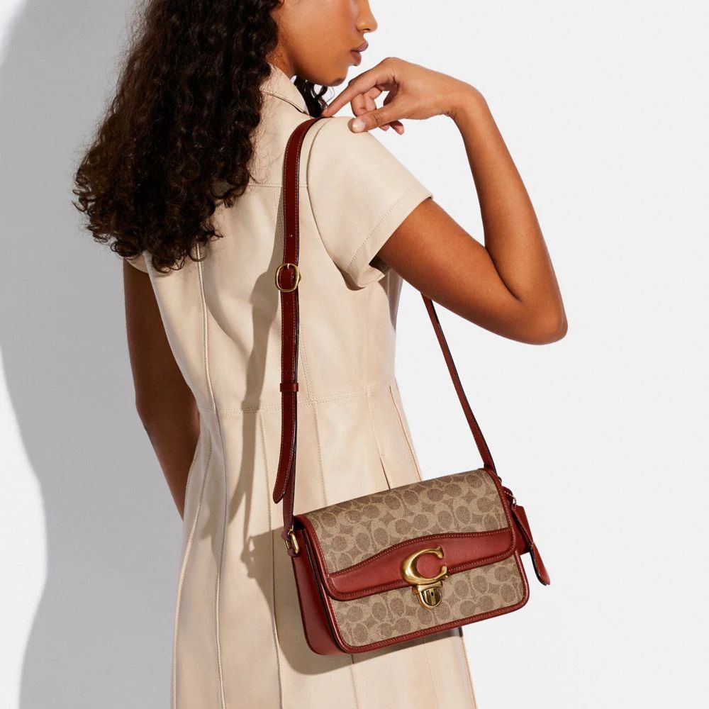 Coach tabby shoulder online bag with signature canvas