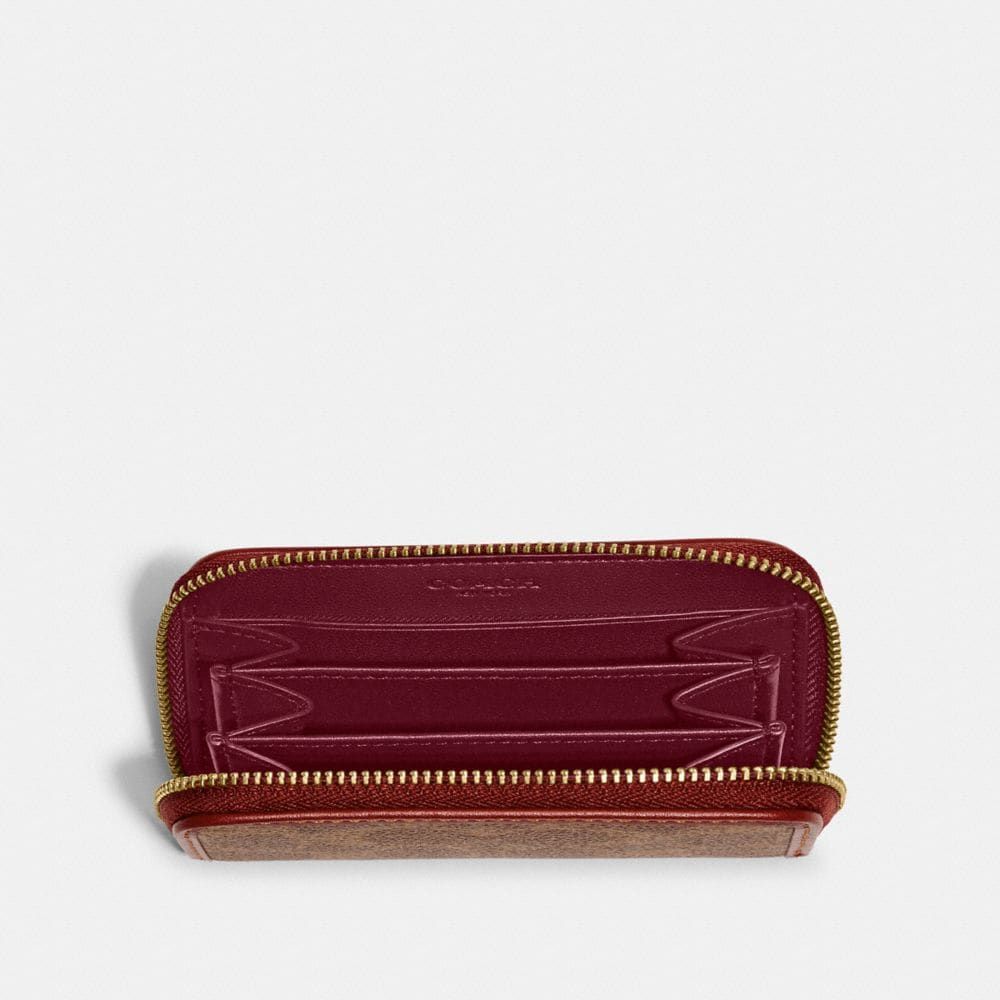 Small zip around online wallet in signature leather