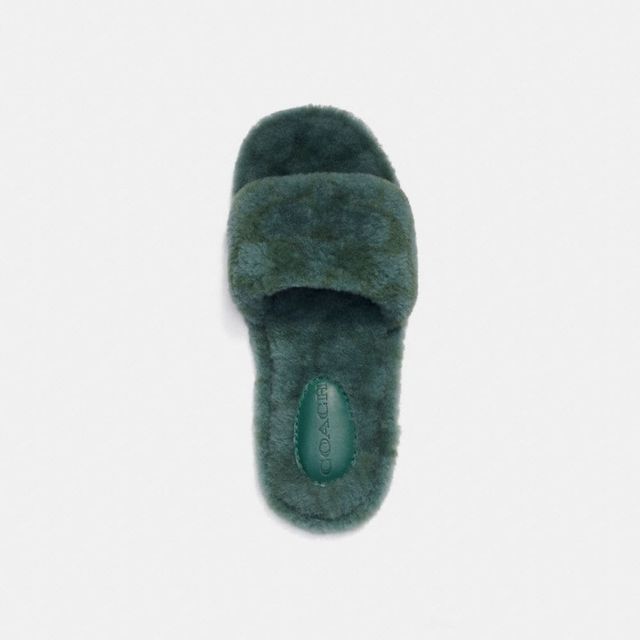 Coach fluffy online slippers