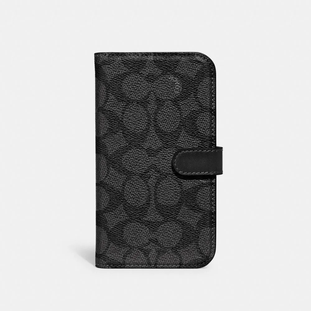 coach 新品 iPhone 14 PRO フォリオ・シグネチャーフローラル-