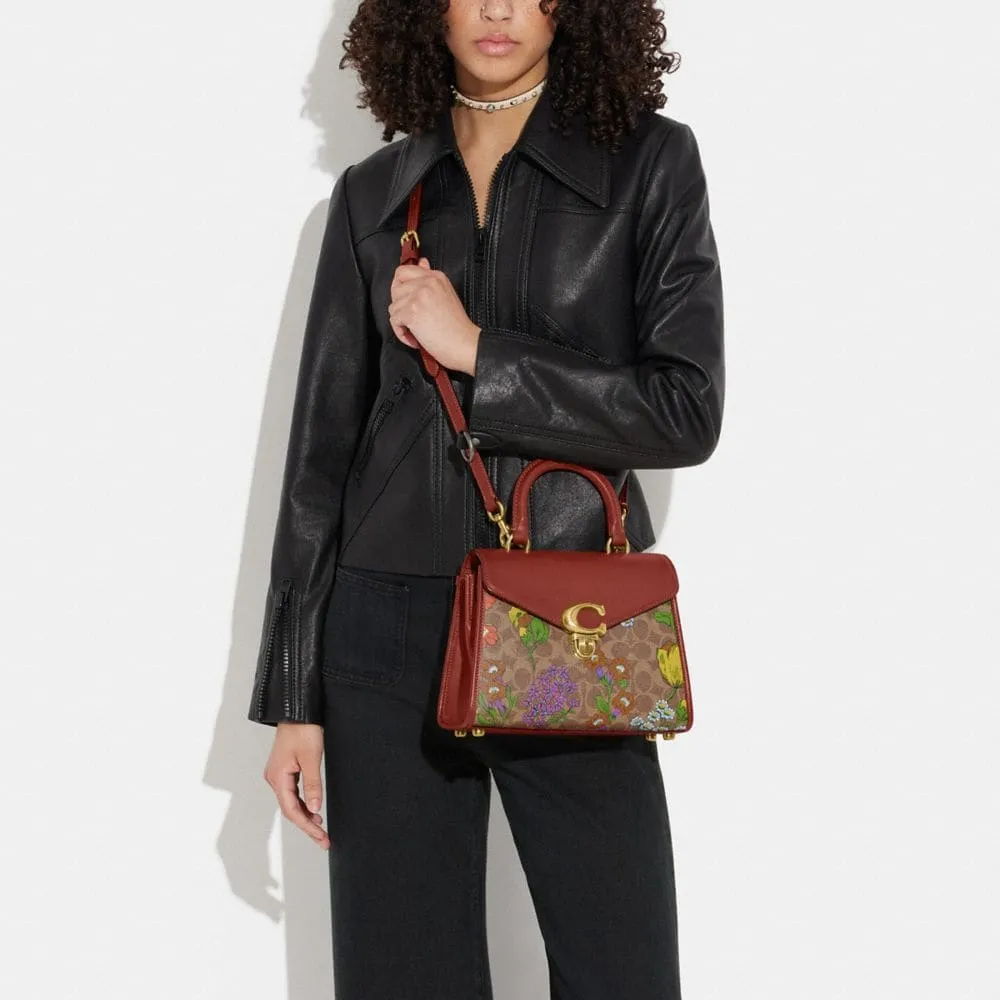 Coach Sammy Top Handle In Signature Canvas With Floral Print | Mall of ...