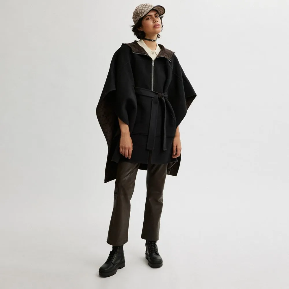 Coach double discount face wool cape