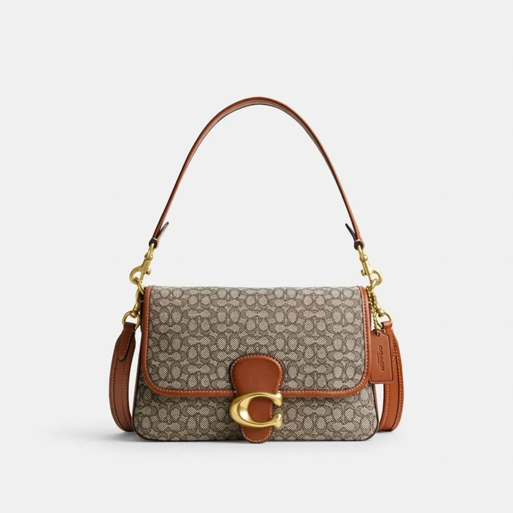 Coach Soft Tabby Shoulder Bag In Micro Signature Jacquard | Mall of ...