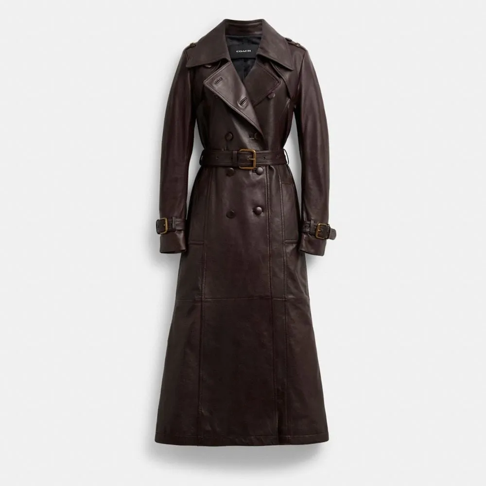 Coach Double Breasted Leather Trench | Square One