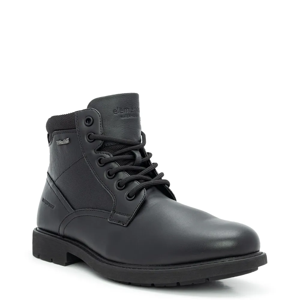 Mens black sale leather waterproof boots