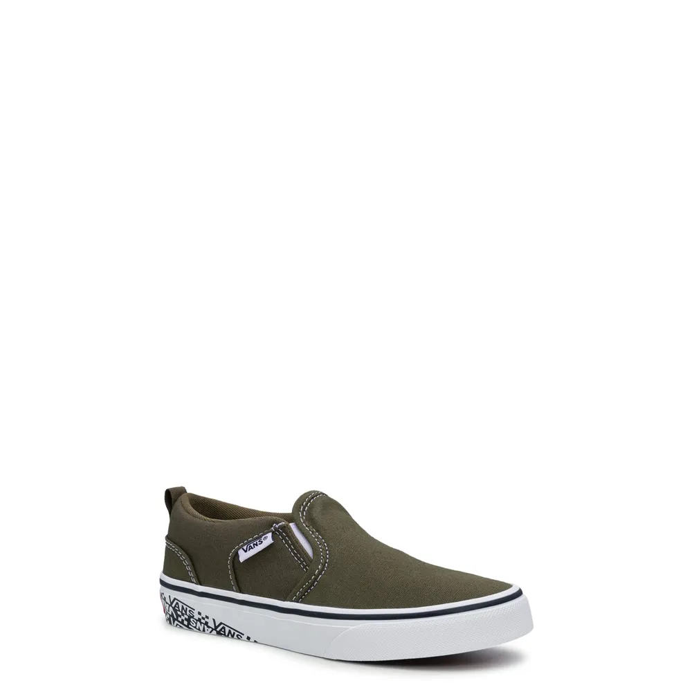 Boys white outlet slip on vans