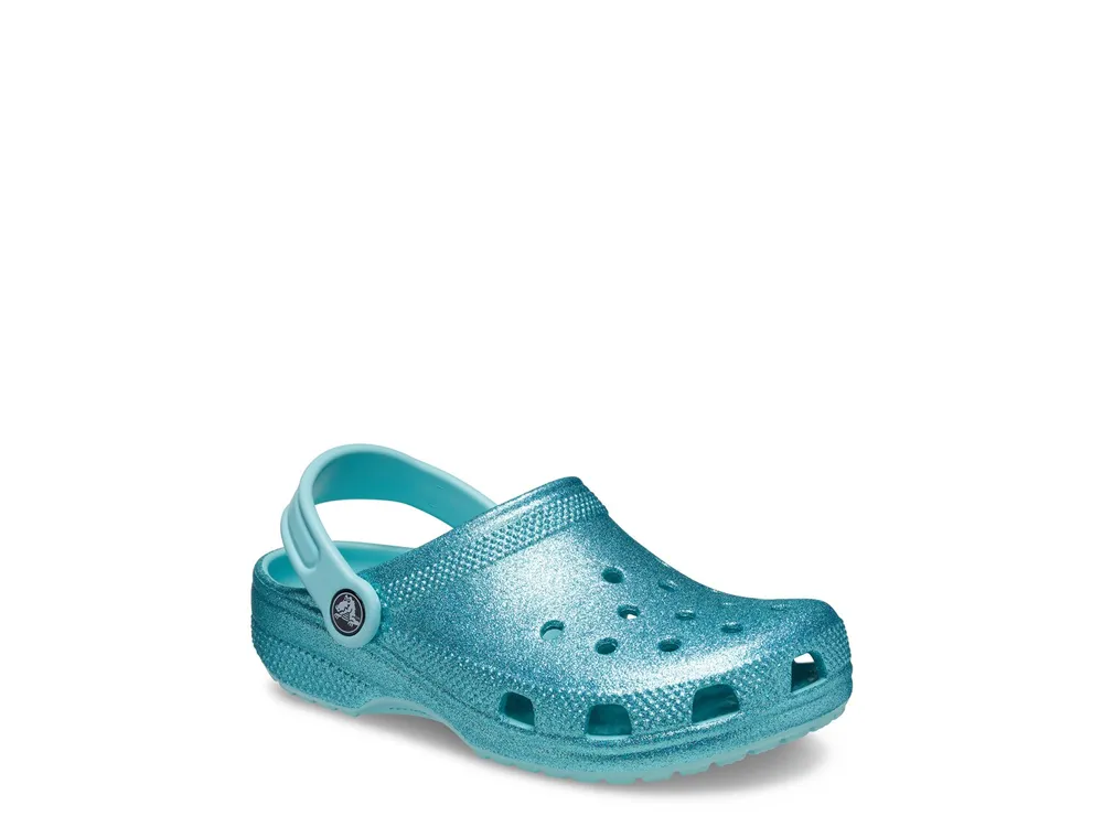 Blue hot sale glitter crocs