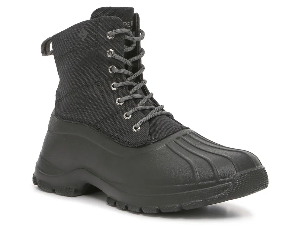 Black sperry duck boots clearance on sale