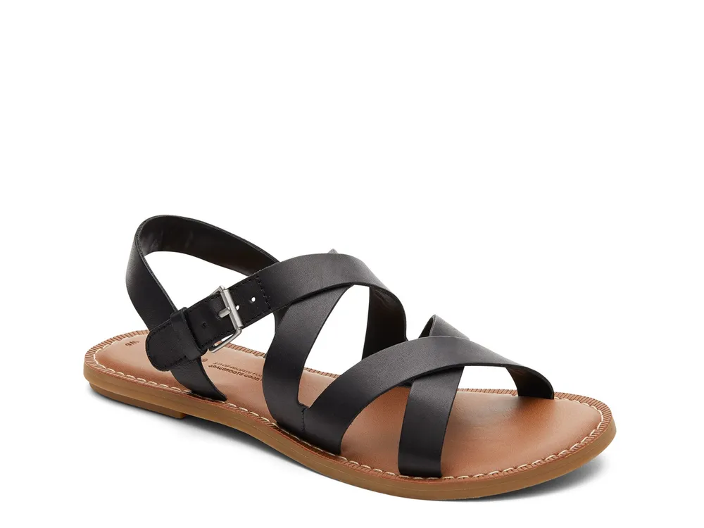 Toms black leather deals women's sicily sandals