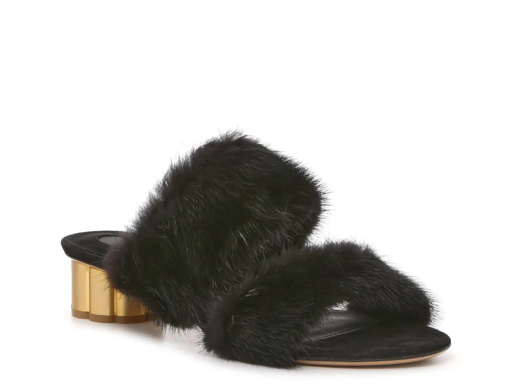 Ferragamo fur outlet slides