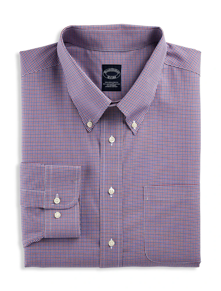 Brooks Brothers Non-Iron Mini Check Dress Shirt | Mission Valley