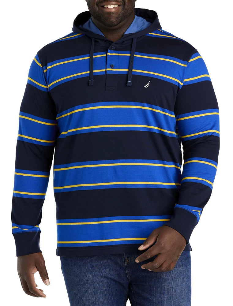 【NOHANT】STRIPE HOODIE RUGBY SHIRT STRIPE HOODIE RUGBY SHIRT RED - NOHANT | 60% - Asian Fashion