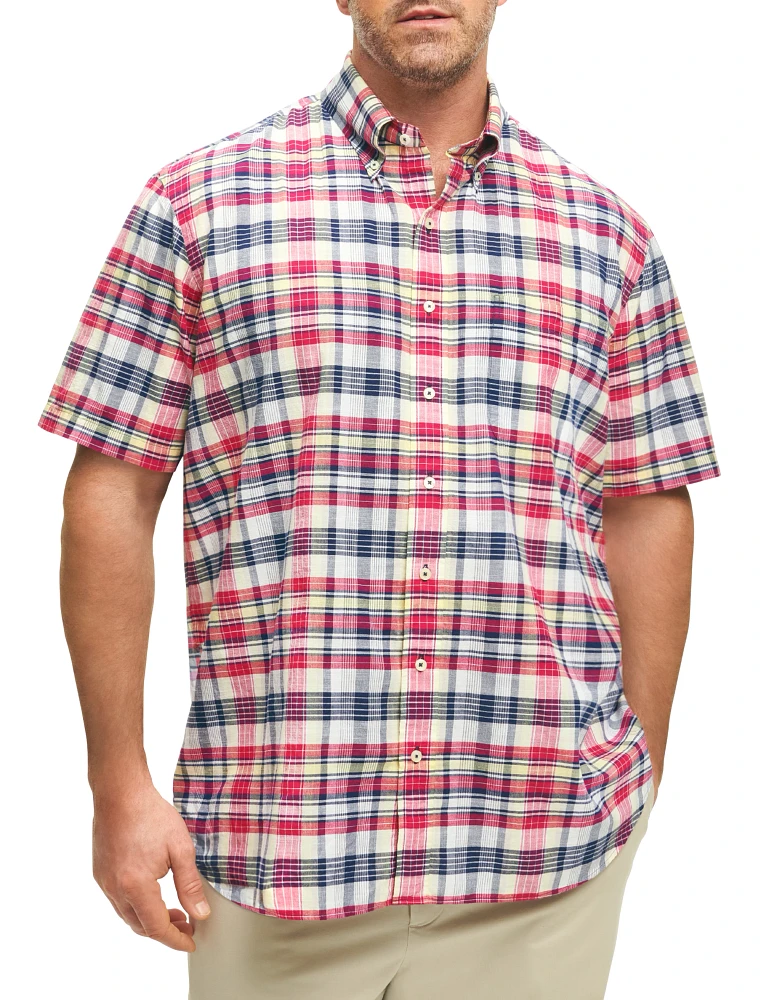 Brooks Brothers Heren Big & Tall strijkvrij stretch Oxford lange mouwen solide sportshirt, roze, 2X-3X-Large