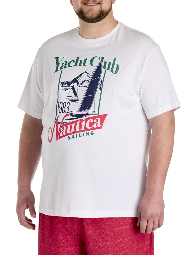 ☆ NAUTICA ☆ YACHT CLUB RAGLAN T-SHIRT Yacht Club Graphic T-Shirt | Nautica