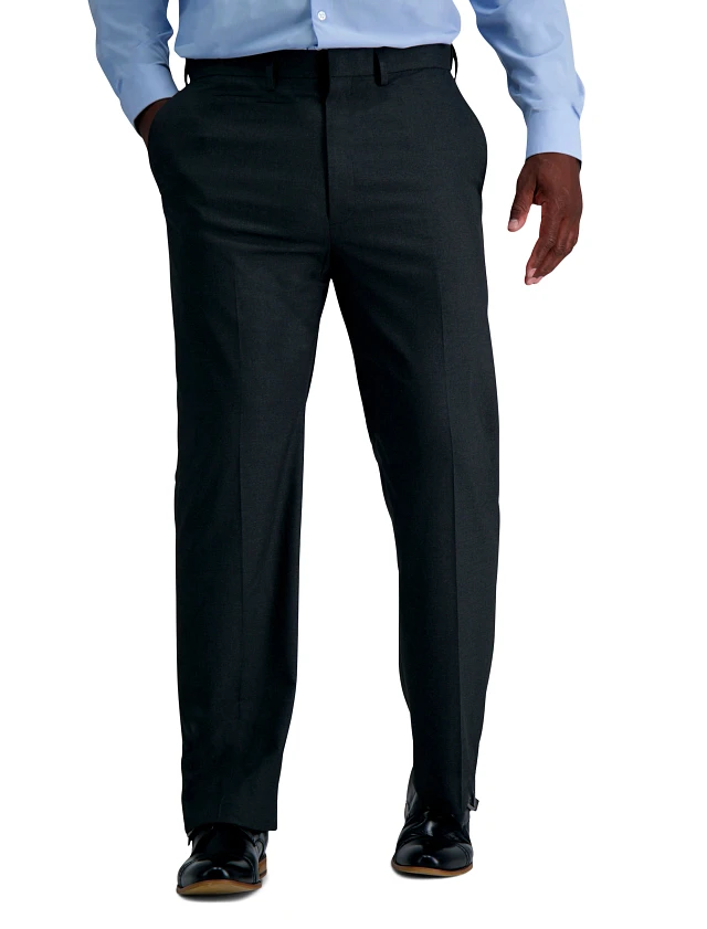 Oak Hill Waist-Relaxer Plaid Flat-Front Dress Pants