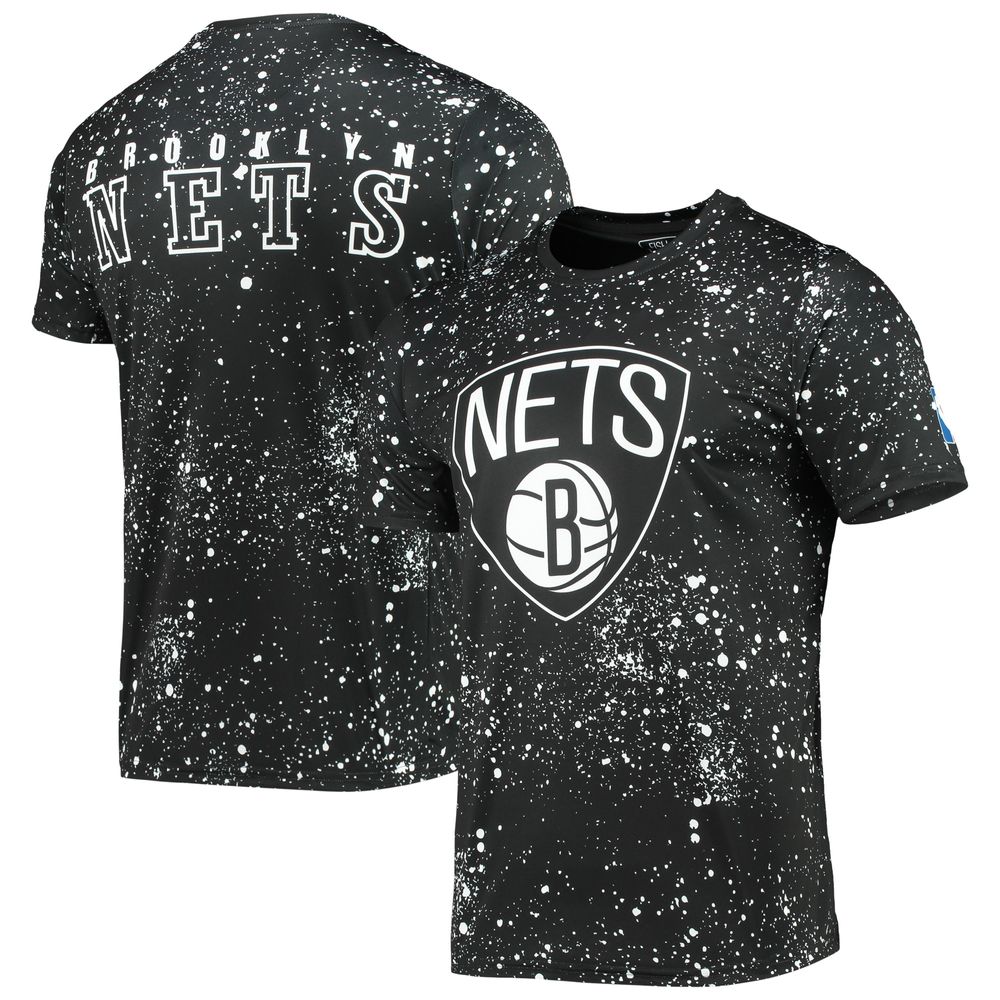 FISLL Men's FISLL Black Brooklyn Nets Splatter Print TShirt Bramalea