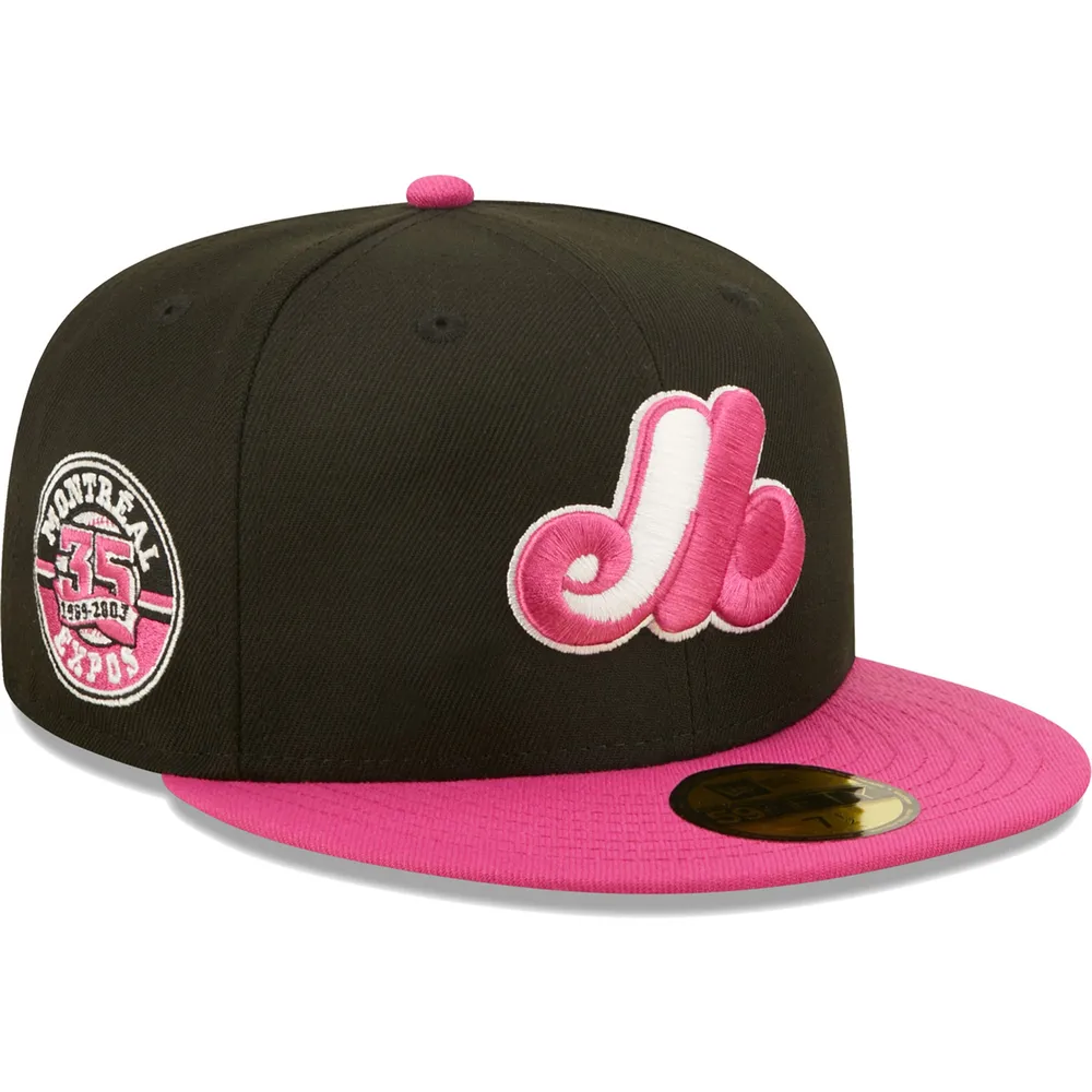 Lids Montreal Expos New Era 35th Anniversary Passion 59FIFTY Fitted Hat Black/Pink Brazos Mall