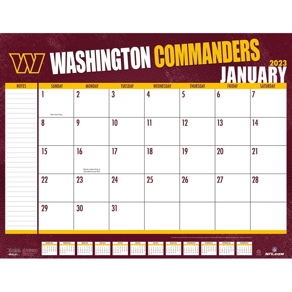 Lids Washington Commanders 2023 Desk Calendar Vancouver Mall