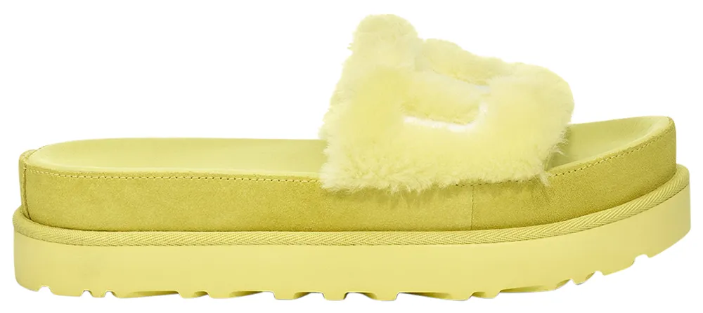 UGG Womens UGG Laton Fur Slides Womens Shoes Lime Lime Size 06.0