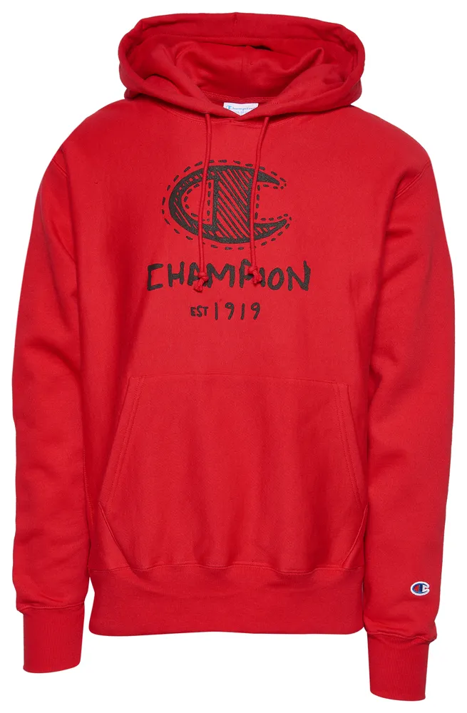 Red mens hot sale champion hoodie