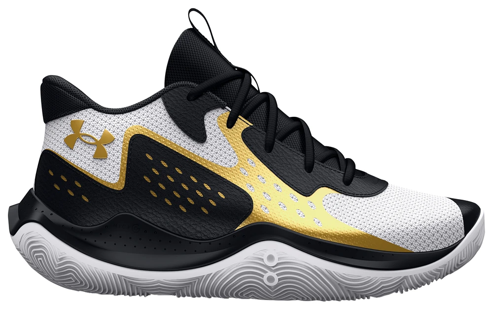 White and gold under armour store basketball shoes