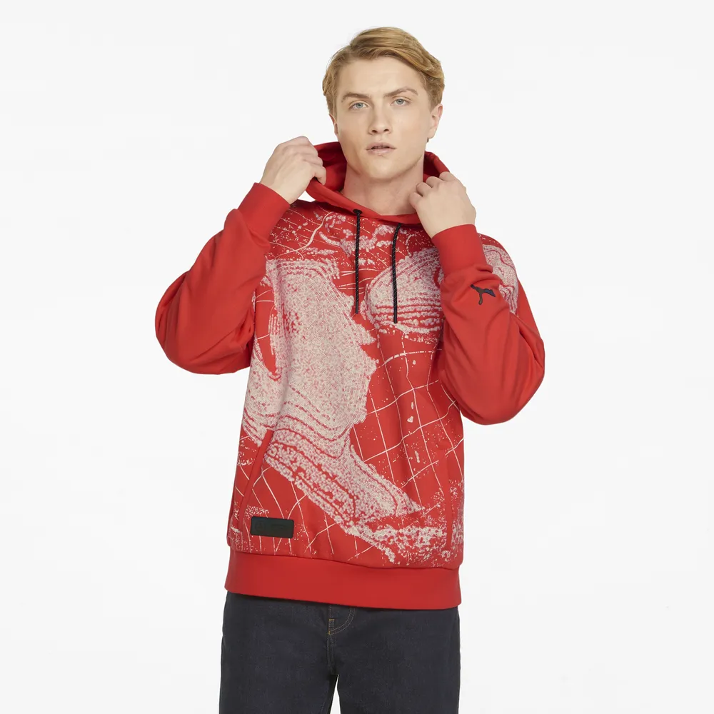 Red puma hoodie discount mens