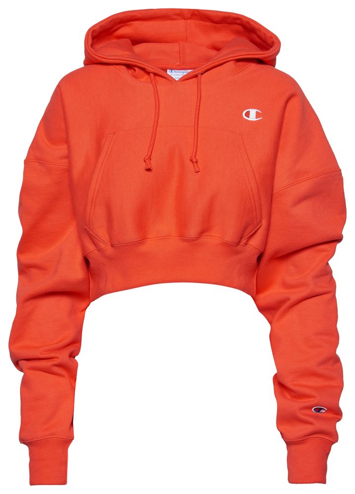 Orange champion shop cropped hoodie