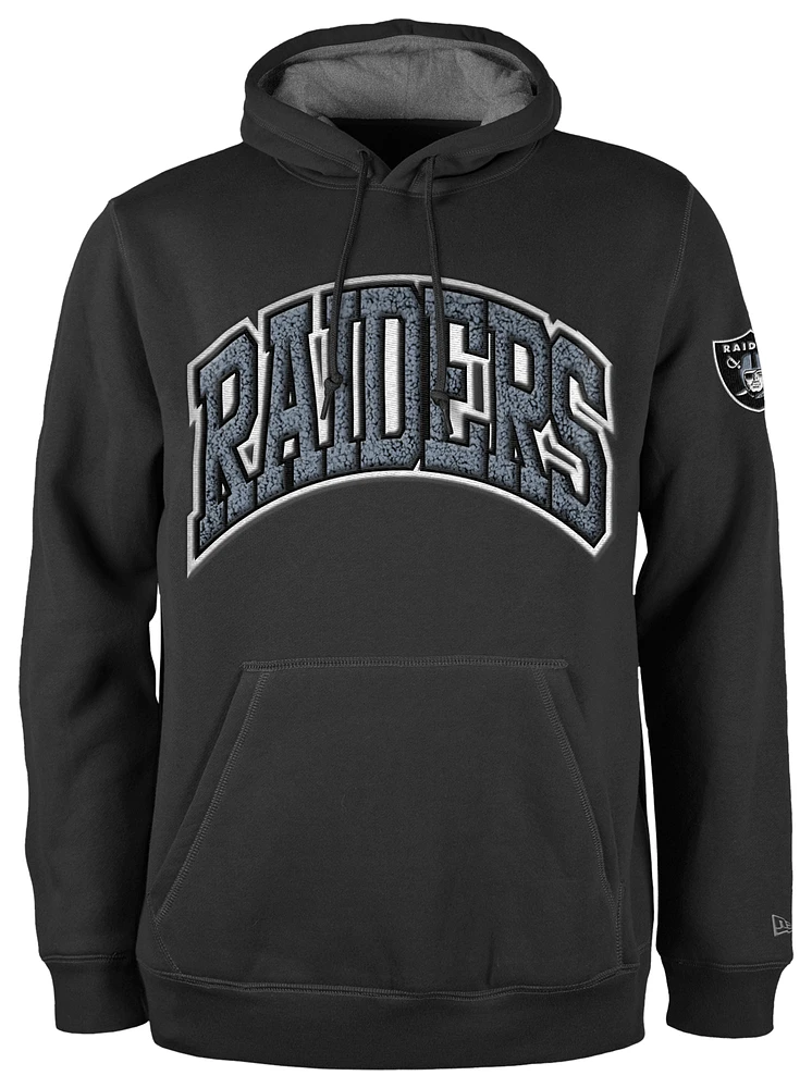 New Era Mens Raiders Chenille Hoodie Black Black Pueblo Mall