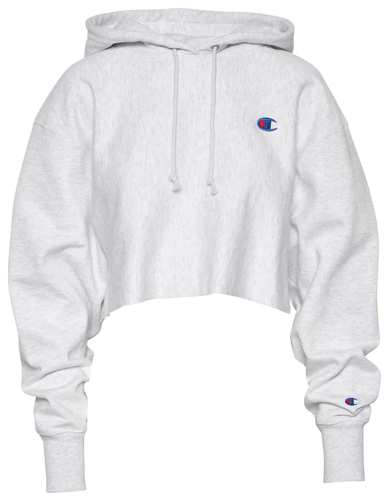 Champion cropped hoodie on sale black