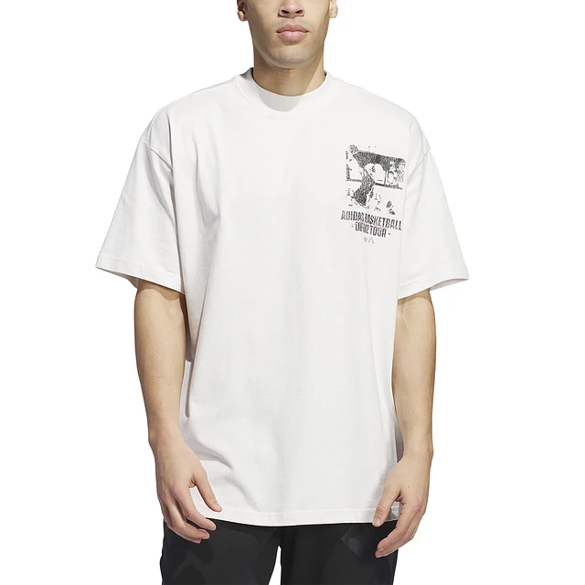 Tシャツ・カットソー adidas Anthony Edwards Seasonal Logo Tee Cloud White JC7853 adidas Anthony Edwards Seasonal Logo Tee - White | adidas