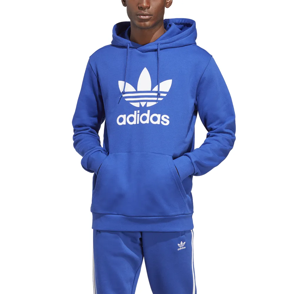 Adidas trefoil best sale hoodie men's white