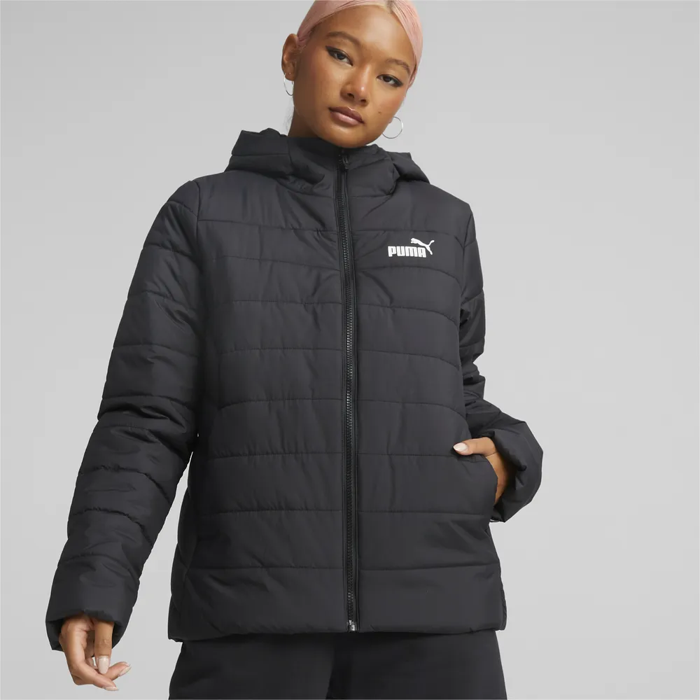 Puma essentials padded cheap long black coat