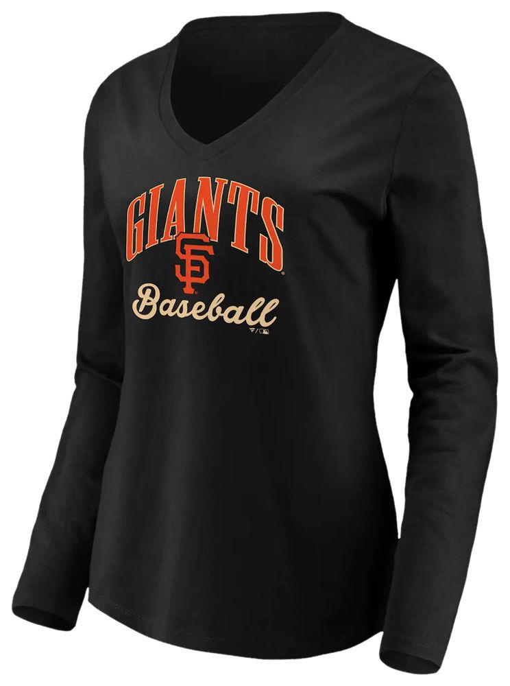 Fanatics Giants Victory Script VNeck Long Sleeve TShirt Bramalea
