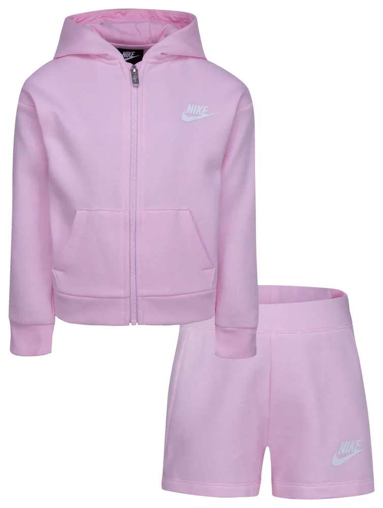 Pink nike hot sale fleece shorts