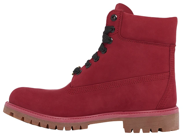 Dark red timberlands on sale