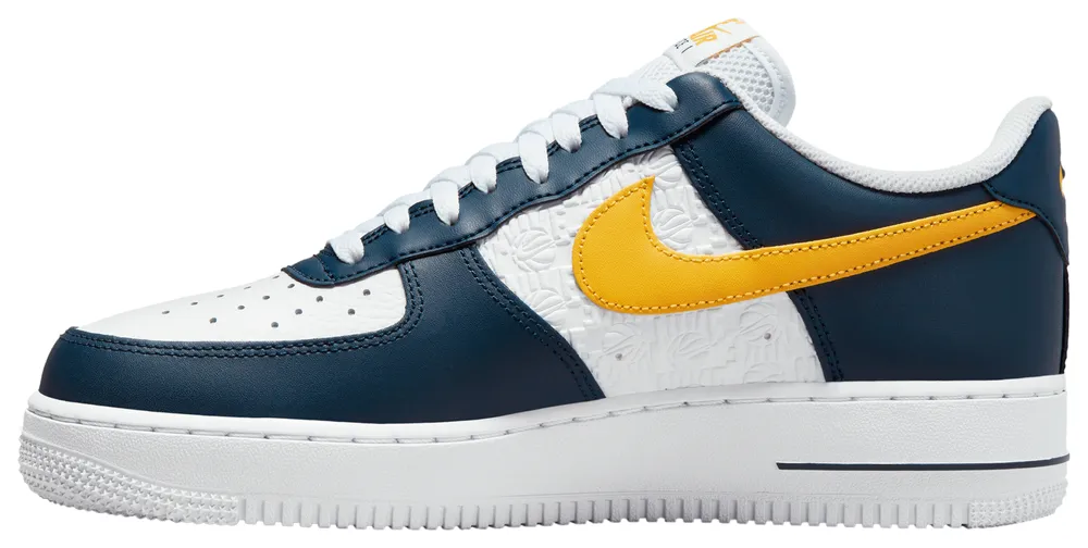 Yellow and navy blue air sales force ones