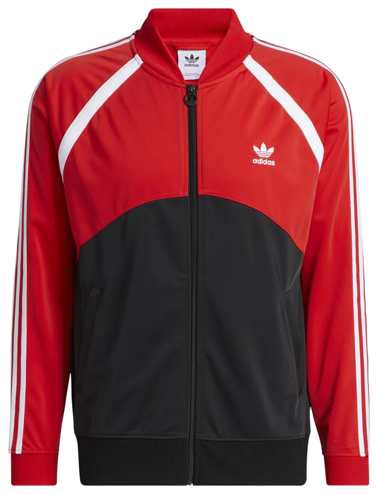 Adidas sst track jacket red mens best sale